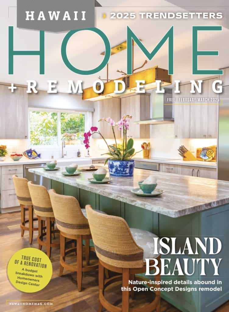 Cover of February 2025 Hawaii Home and Remodeling Magazine, Trendsetters edition.