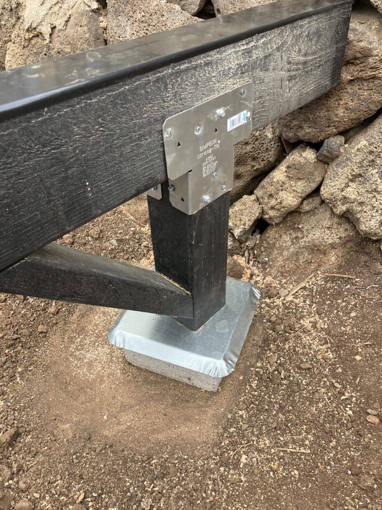 Example of Footing, Termite Pan, Post, and Beam