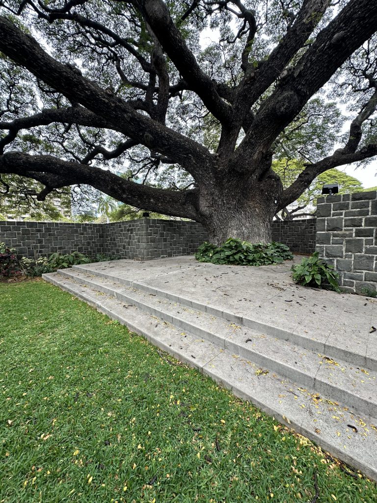 Side view of aging concrete platform before Trex composite deck replacement in Honolulu, Hawaii.