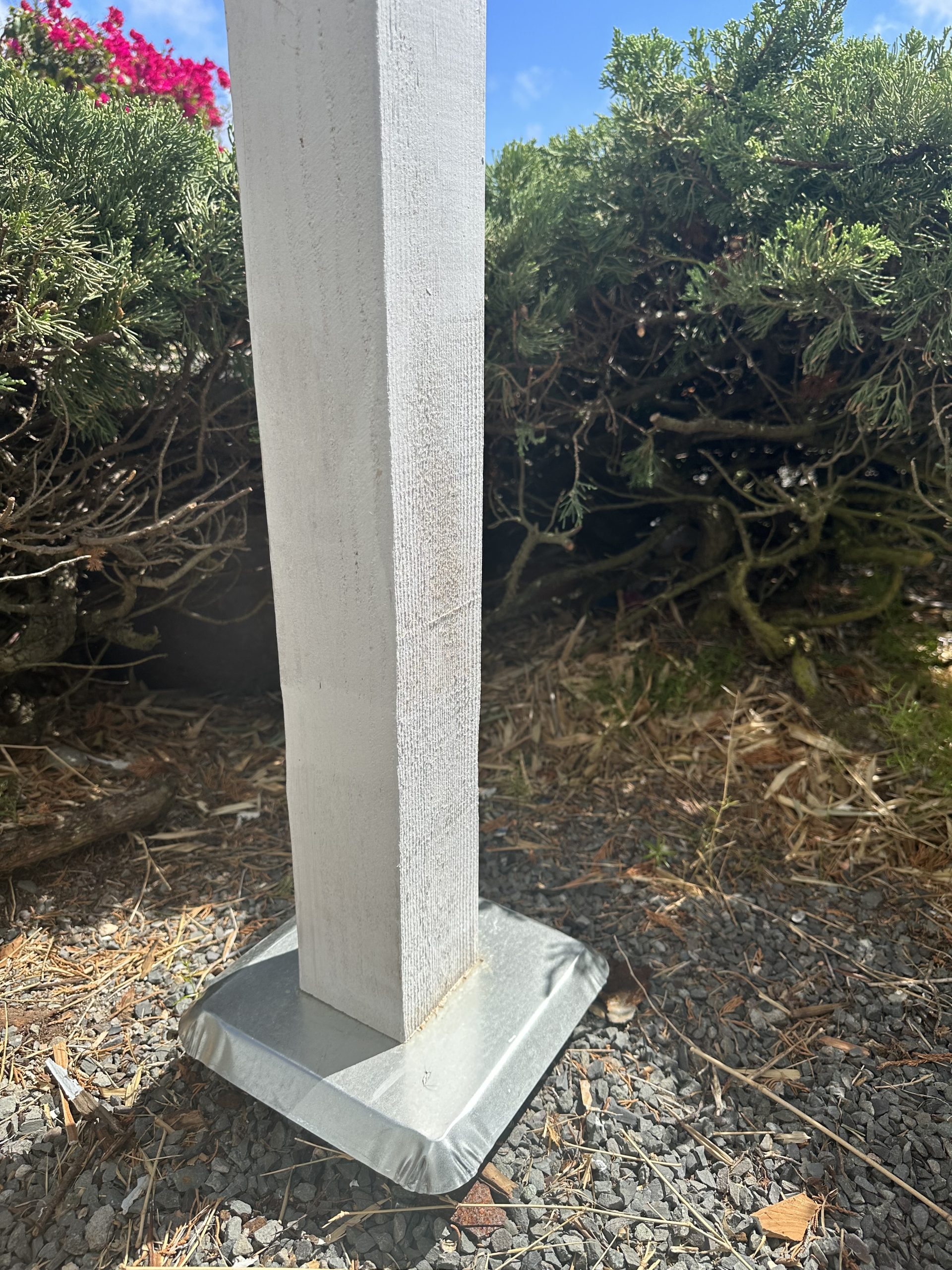 Deck post with a termite pan in Honolulu, HI